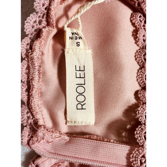 NWT Roolee Fiona Lace Pink Eyelet Maxi Dress Small Cottagecore Fairy Twee - Picture 8 of 9